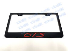 1pc 3D RED GTS Emblem Badge BLACK Stainless Metal License Plate Frame Holder picture