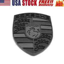 Black Hood Crest 911 928 996 997 930 Badge Emblem Cayenne Boxster Cayman Metal picture
