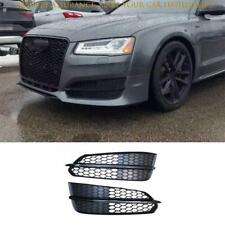 For Audi S8 2015-2018 Glossy Black Replace Front Fog Light Lamp Cover Trim 2PCS picture
