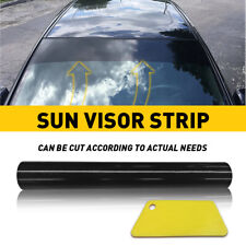 Black Sun Visor Strip Windshield Banner Vinyl Long Premium Lasting Blank Decal picture