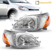 For 2000-2002 Toyota Echo Headlights Halogen HeadLamp Assembly W/ Bulb Pair Side picture