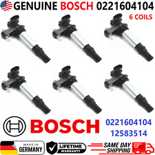 GENUINE BOSCH x6 Ignition Coils For 2004-2009 Cadillac Saab Buick V6, 0221604104 picture