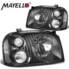 For 01-04 Nissan Frontier OE Headlights Right & Left Black&White 2001-2004 Light picture