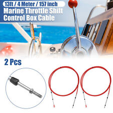 2 Pcs 13ft 157 Inch Marine Throttle Shift Control Box Cable with Clevis Red picture