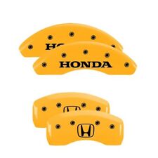 MGP Caliper Covers Set of 4 Yellow finish Black Honda / H Logo picture