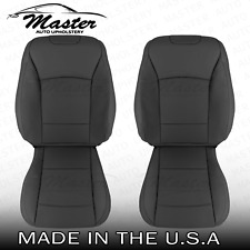 Fits 2015 - 2017 Subaru Outback Legacy Black Leather Seat Covers, Perforated picture