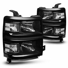 FOR 14-15 CHEVY SILVERADO 1500 BLACK HOUSING CLEAR CORNER HEADLIGHT LAMP 2PCS US picture