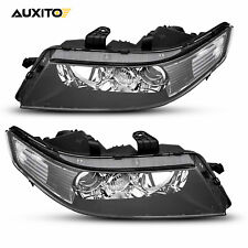 For 04-08 Acura TSX CL9 JDM CL7 Black Clear Projector Headlights Assembly Pair picture