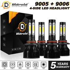 4-Side 9005 9006 LED Headlight Bulb Combo Kit High Low Beam 6000K 240W 36000LM picture