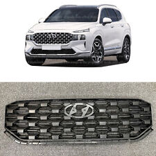 Front Upper Grille Assembly Replacement For 2021 2022 Hyundai Santa Fe Black picture