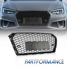 Gloss Black RS4 Style Fits 2017-2019 Audi A4 S4 S-line Front Bumper Grille Grill picture