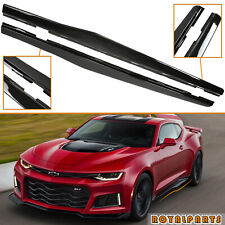 Side Skirts Extension for 2010-15 Chevy Camaro SS LS LT Gloss Black Rocker Panel picture