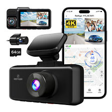 REDTIGER F17 4K Dash Cam 3 Channel 5G WiFi Front and Rear Inside With 64GB Card picture
