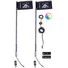 (2) 5150 Whips 187 2Ft Led Whip Light Bluetooth RGB Flag Pair Polaris Can-am picture
