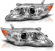 Headlights Headlamps Pair LH RH For 2010-2011 Toyota Camry Clear Chrome Housing picture