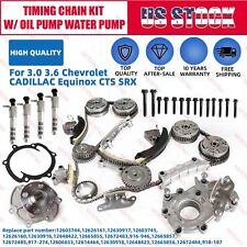 Timing Chain Kit Oil Water Pump 4VVT Solenoid For 06-16 Chevy Buick Traverse GMC picture
