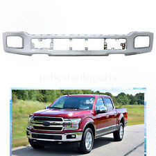 Steel Front Bumper Cover Face Bar Chrome W/Fog Light Hole For 2018-20 Ford F150 picture