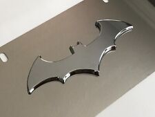 Batman Bat Mirror Chrome Stainless Steel Front License Plate with caps picture