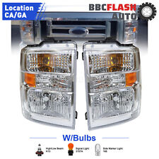 For 2008-2014 Ford Econoline Van E150 E250 E350 E450 Headlights W/Bulbs picture