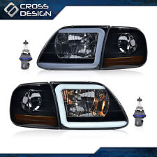 LED Tube Headlights & Corner Parking Lights Smoke Fit For 97-04 F150 Expedition picture