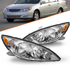 For 2005-2006 Toyota Camry Assembly Headlight Chrome Amber Headlamps 05-06 Pairs picture