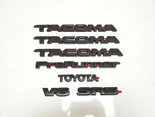 7PCS Overlay Kits Matte Black Fit 2005-2015 Tacoma Prerunner V6 Emblem Nameplate picture