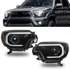 Headlights Headlamps Black LED Fit For 2012-2015 Toyota Tacoma Left+Right Pair picture