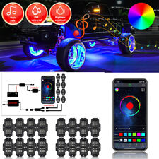 16x RGB LED Pods Rock Light Kit Underbody Glow Neon Lamp Bluetooth Music Control picture