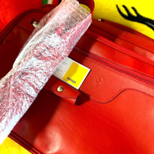 Ferrari Red Leather Shoulder Bag Travel Luggage Boston bag Unused picture