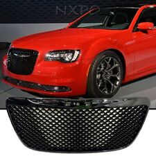 For 2011-2014 Chrysler 300/300C Gloss Black Luxury Mesh Front Bumper Grille picture