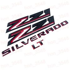 4pc 2019-2024 Red Black Chevrolet Silverado LT Z71 Emblem Nameplate Badge Kit picture