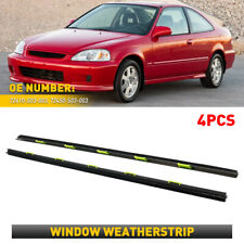 2PCS Door Weather Strip Window Belt Seal Molding Trim for 1996-2000 Honda Civic picture