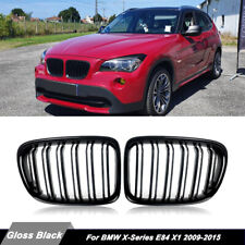 Pair Gloss Black Front Kidney Grilles For BMW X1 E84 2010-2015 Pre-facelift US picture