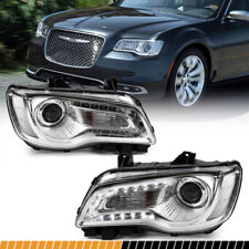 2P For 2015-2023 Chrysler 300 Chrome Halogen LED DRL Projector Headlights Lamp picture