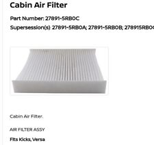 GENUINE NISSAN Cabin Air Filter Part Number: 27891-5RB0C picture