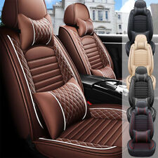 Full Set Universal Car Seat Cover 5 Seats Set Leather Front Rear Back Cushion picture