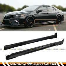 FOR 2018-24 TOYOTA CAMRY LE SE XSE XLE TR STYLE GLOSS BLACK SIDE SKIRT EXTENSION picture