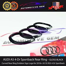 2018+ AUDI A5 Sportback Curve Ring Trunk Emblem GLOSS BLACK Rear Lid OEM S5 RS5 picture