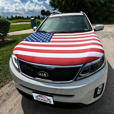 American Flag For Car Hood Cover Universal Size Elastic Polyester Patriot USA picture