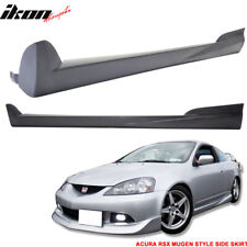 Fits 02-06 Acura RSX Mugen Style Side Skirts Skirt Unpainted Black  PU picture
