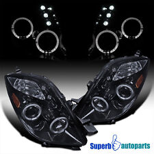 Fits 2006-2008 Yaris Smoke LED Halo Projector Lamps Headlights Glossy Black picture