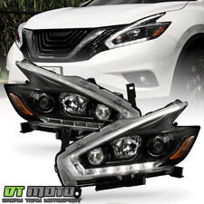 For 2015-2018 Nissan Murano Halogen Black LED DRL Projector Headlights Headlamps picture