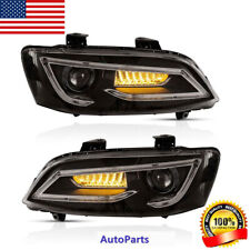 Fit 2008-2009 Pontiac G8 Black Projector LED Headlights Lamps Left+Right picture