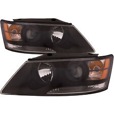 Headlight Pair For Hyundai Sonata 09-10 Halogen Black Headlamp Set picture