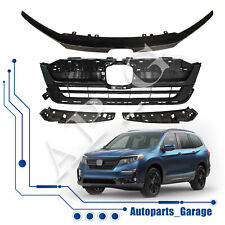 Fit 2019-20 2021 Honda Pilot Front Upper Grille Full Glossy Black Grill Assembly picture