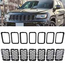 7Pcs Honeycomb Mesh Grill Inserts Rings Cover For Jeep Grand Cherokee 2017-2021 picture