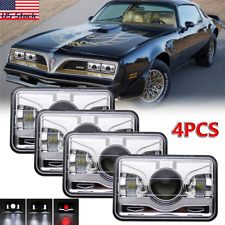 For 1977-1981 Pontiac Firebird 4PCS 4x6 LED Headlights High-Low Beam DRL DOT NEW picture