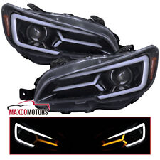 Black Smoke Projector Headlights Fits 2015-2021 Subaru WRX STI LED Sequential picture