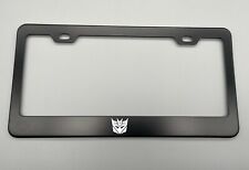 laser engraved DECEPTICON TRANSFORMERS BLACK Stainless Steel License Plate Frame picture