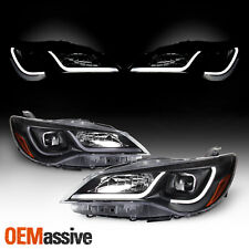 For 15-17 Toyota Camry LED Light Tube DRL Projector Headlights - Black Housing picture